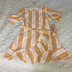 Yellow and white stripe express dress